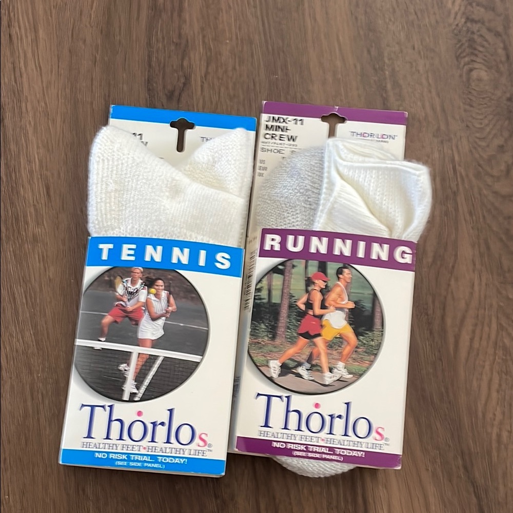 Thorlos JMX-Mini- Crew Running padded Sport Socks Size men 8.5 & women 6.5